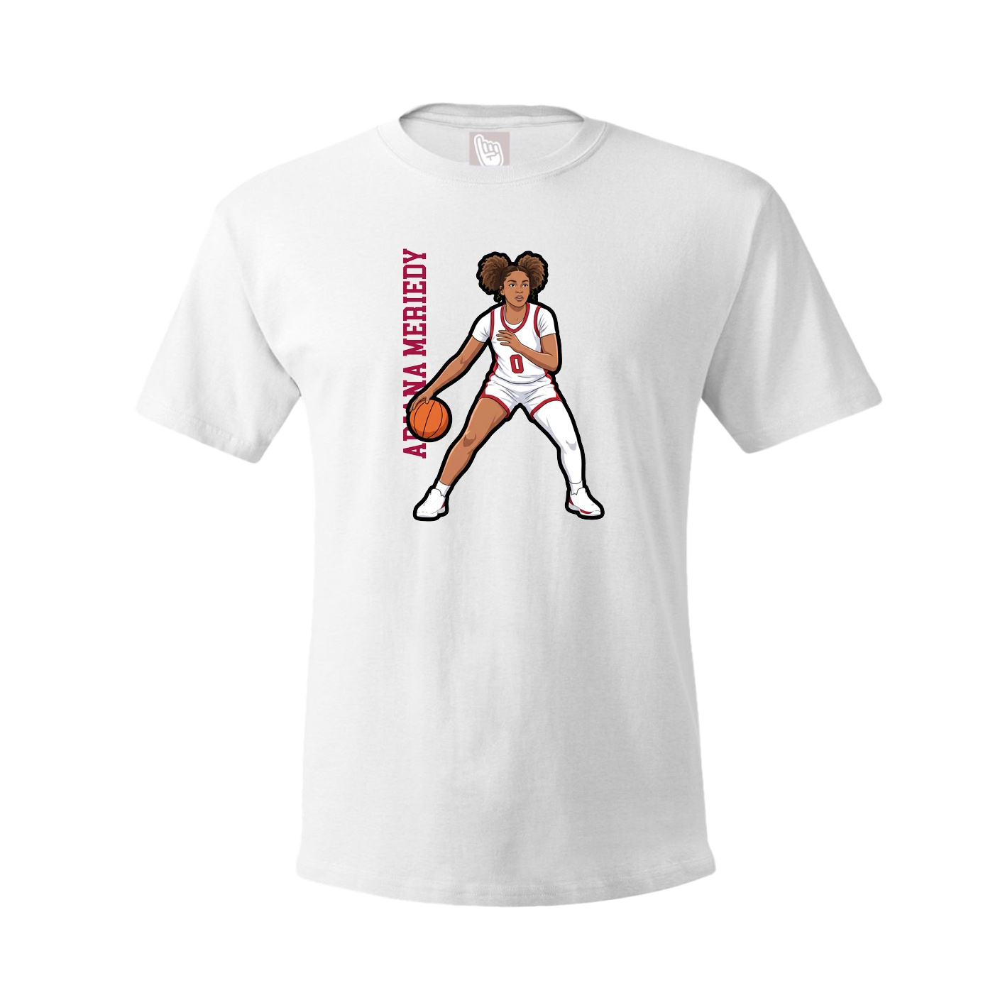 Tee — Name Vertical in White