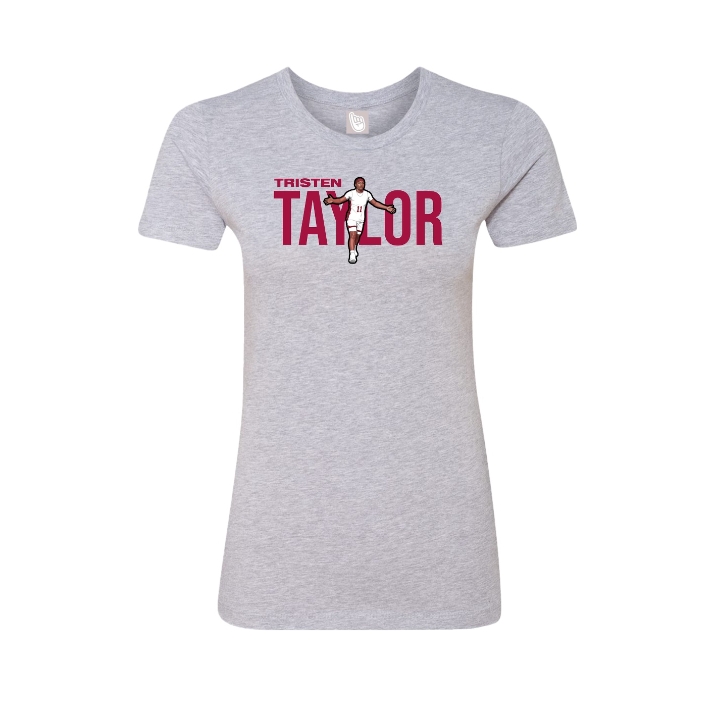 Fitted Women's Tee — Player Name in Grey