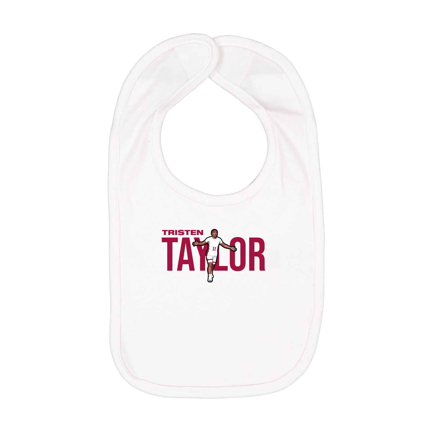Infant Bib — Player Name in White
