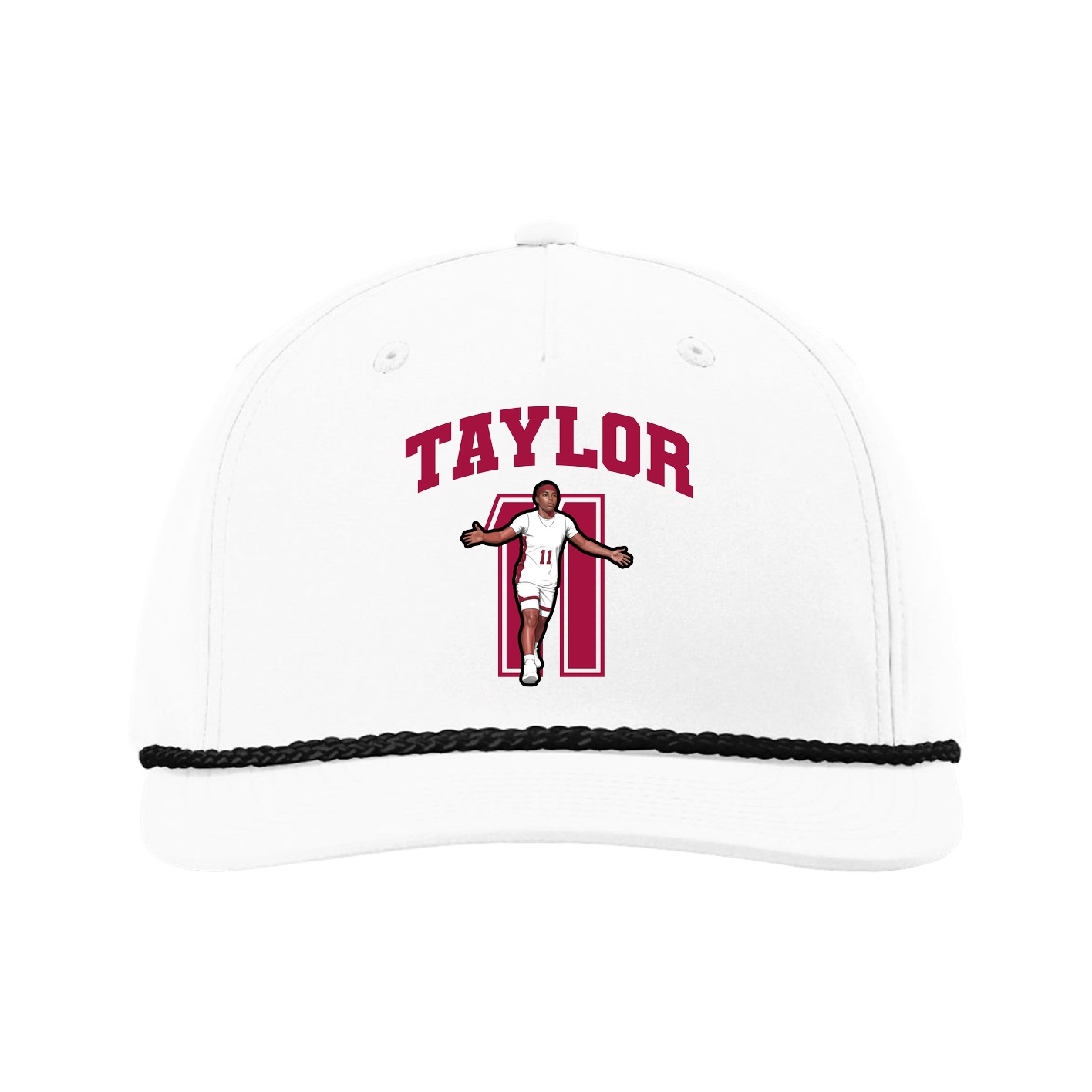 Five-Panel Classic Rope Cap — Number in White