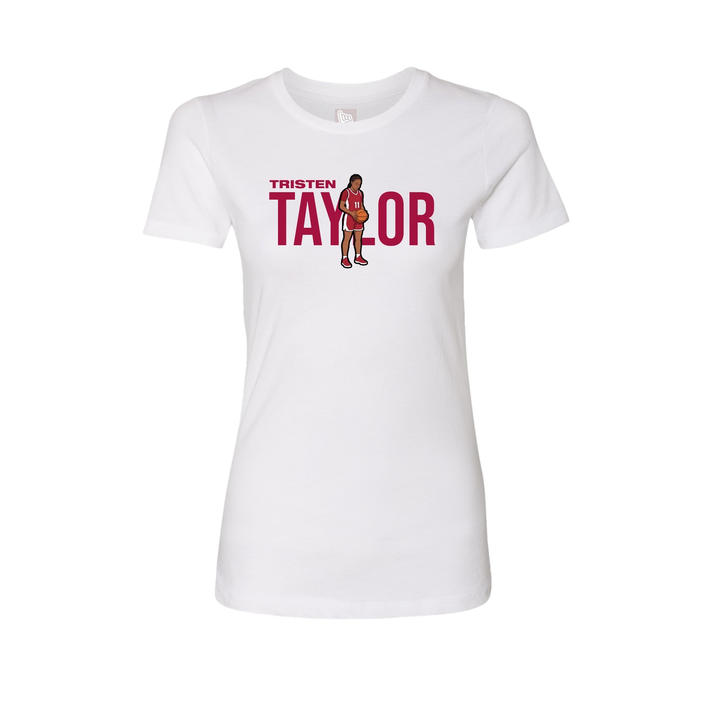 Fitted Women's Tee — Player Name in White