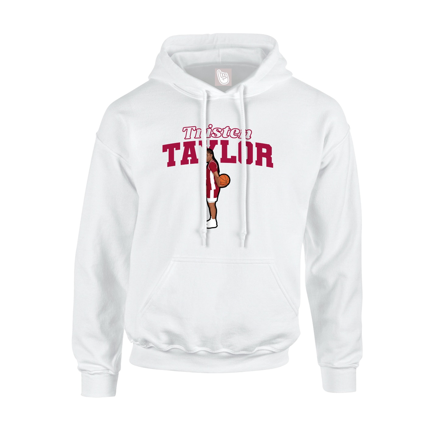 Youth Hoodie — Name Arch in White