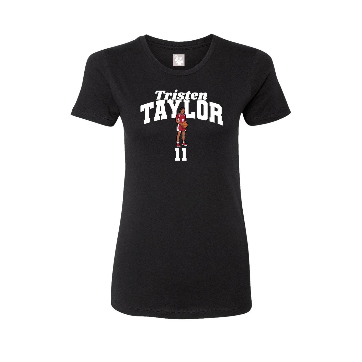 Fitted Women's Tee — Signature Arch in Black