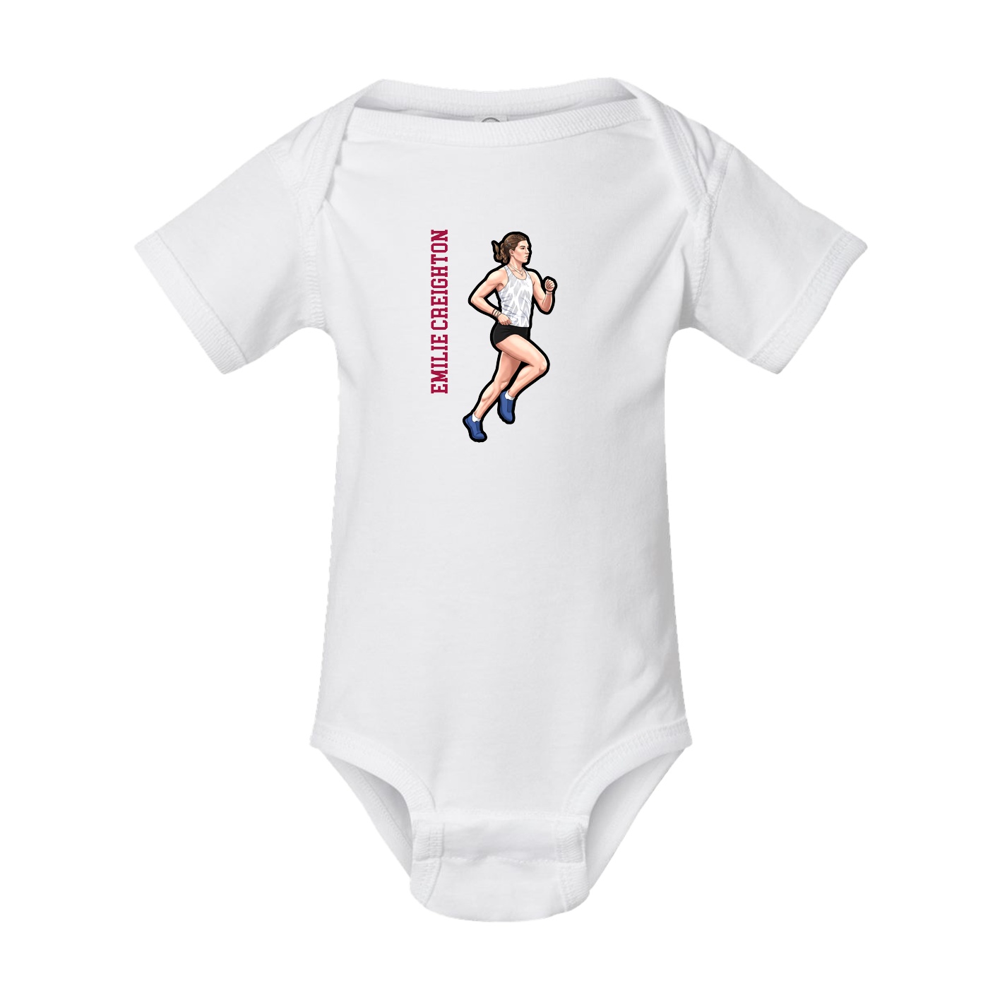 Baby Onesie — Name Vertical in White