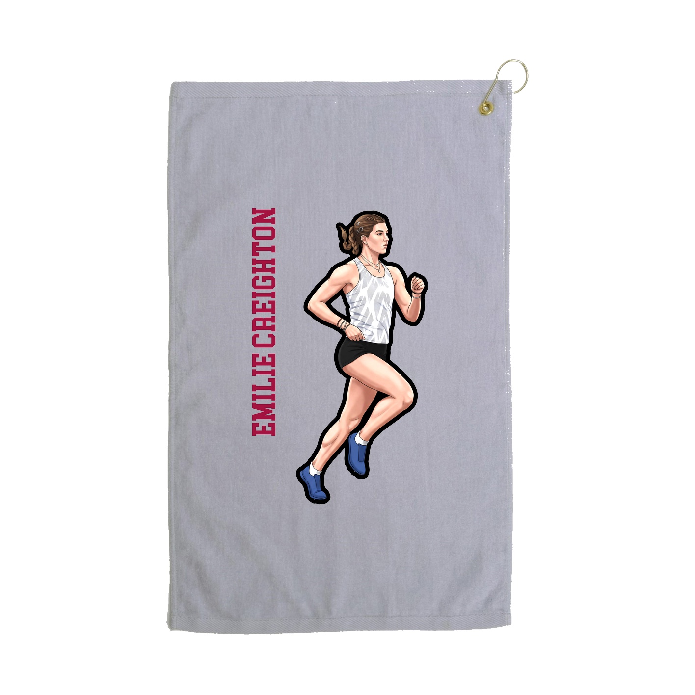 Golf Towel — Name Vertical in Grey