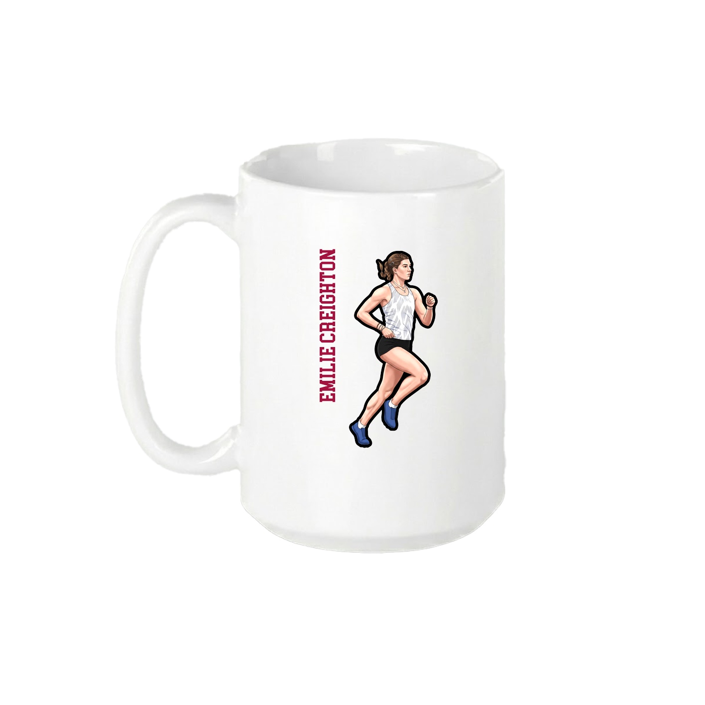 15oz Coffee Mug — Name Vertical in White
