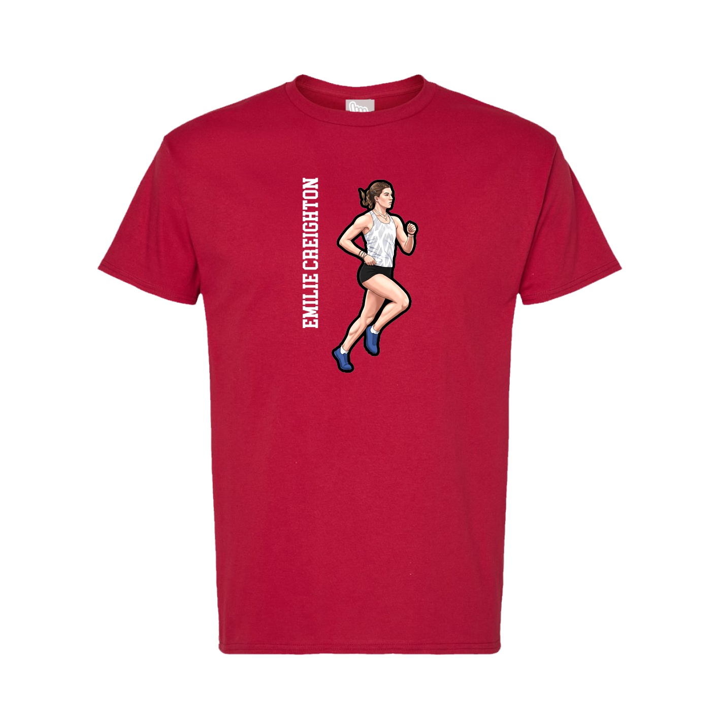 Tee — Name Vertical in Crimson