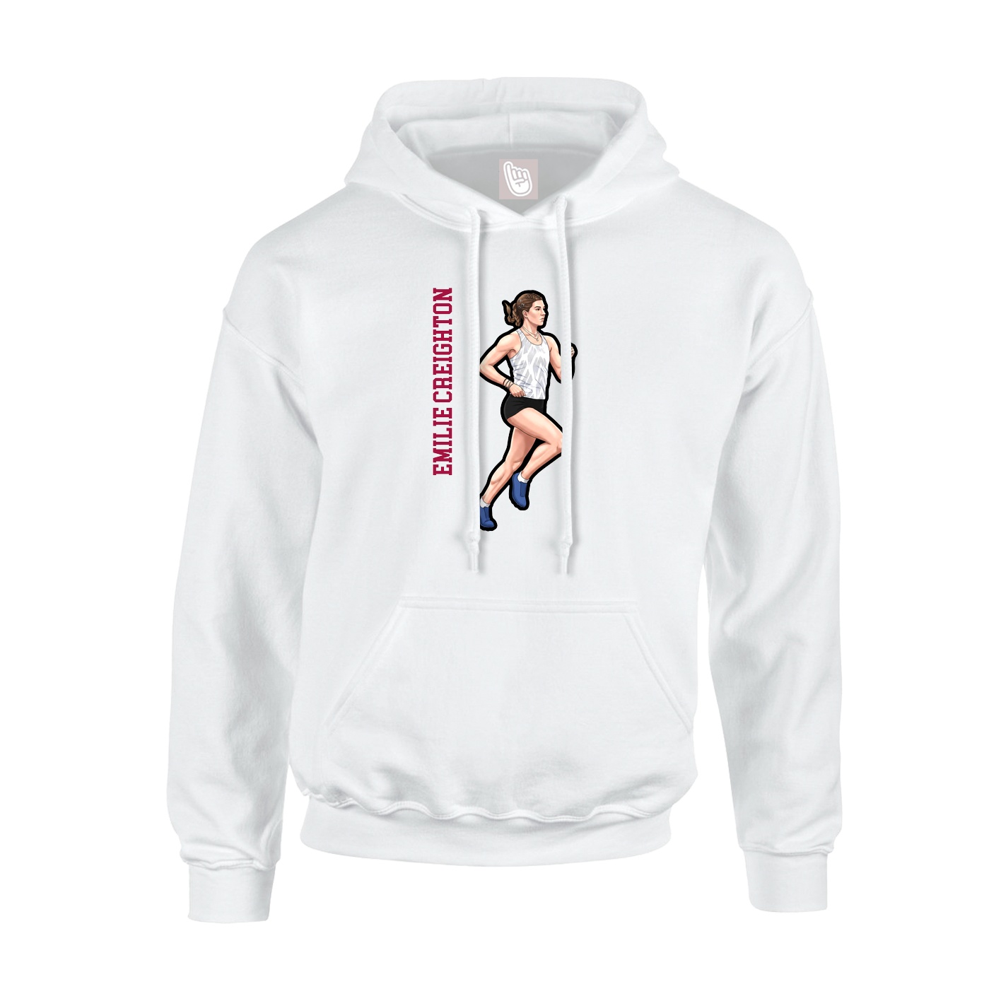 Hoodie — Name Vertical in White