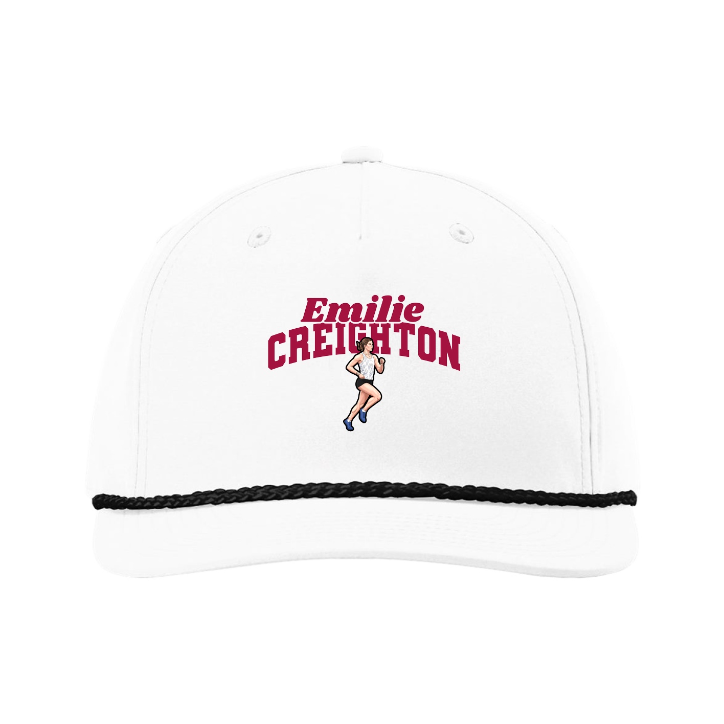 Five-Panel Classic Rope Cap — Signature Arch in White