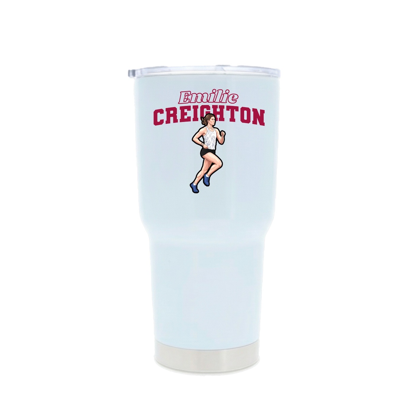 30oz Stainless Steel Tumbler — Name Arch in White