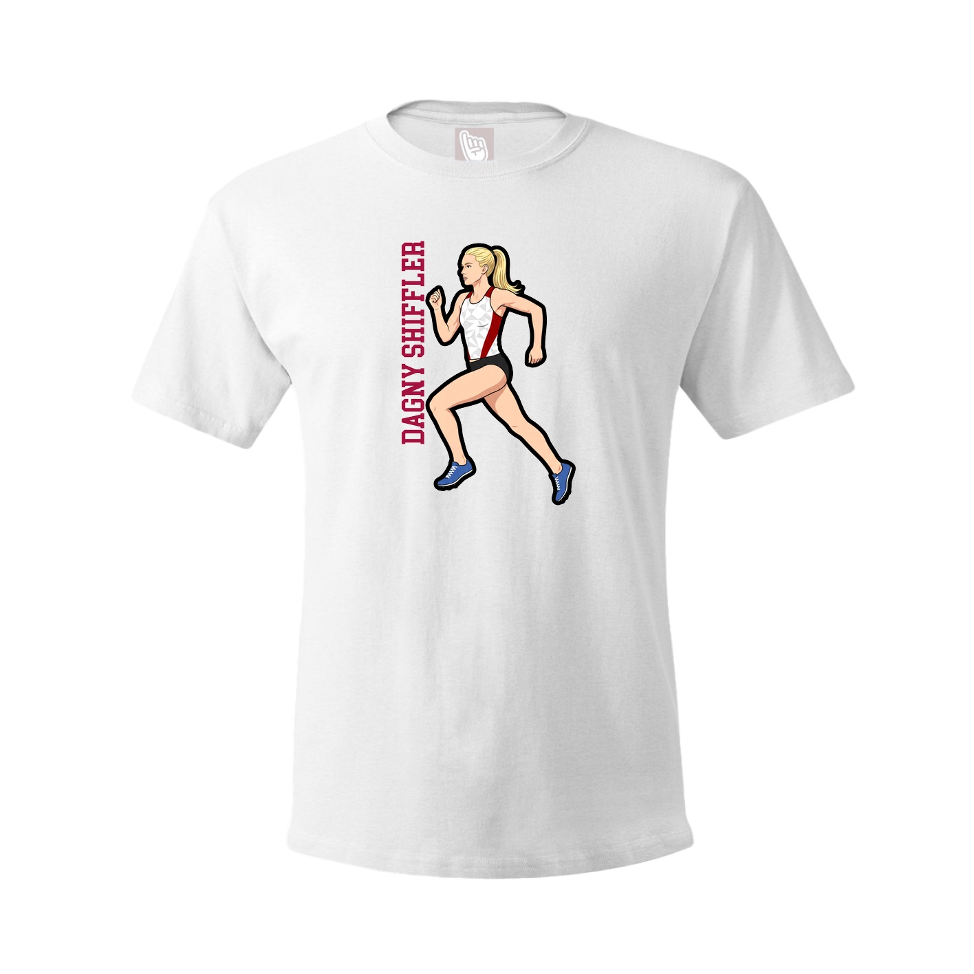 Tee — Name Vertical in White