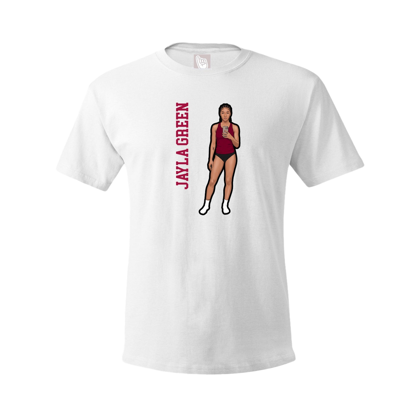 Youth Tee — Name Vertical in White