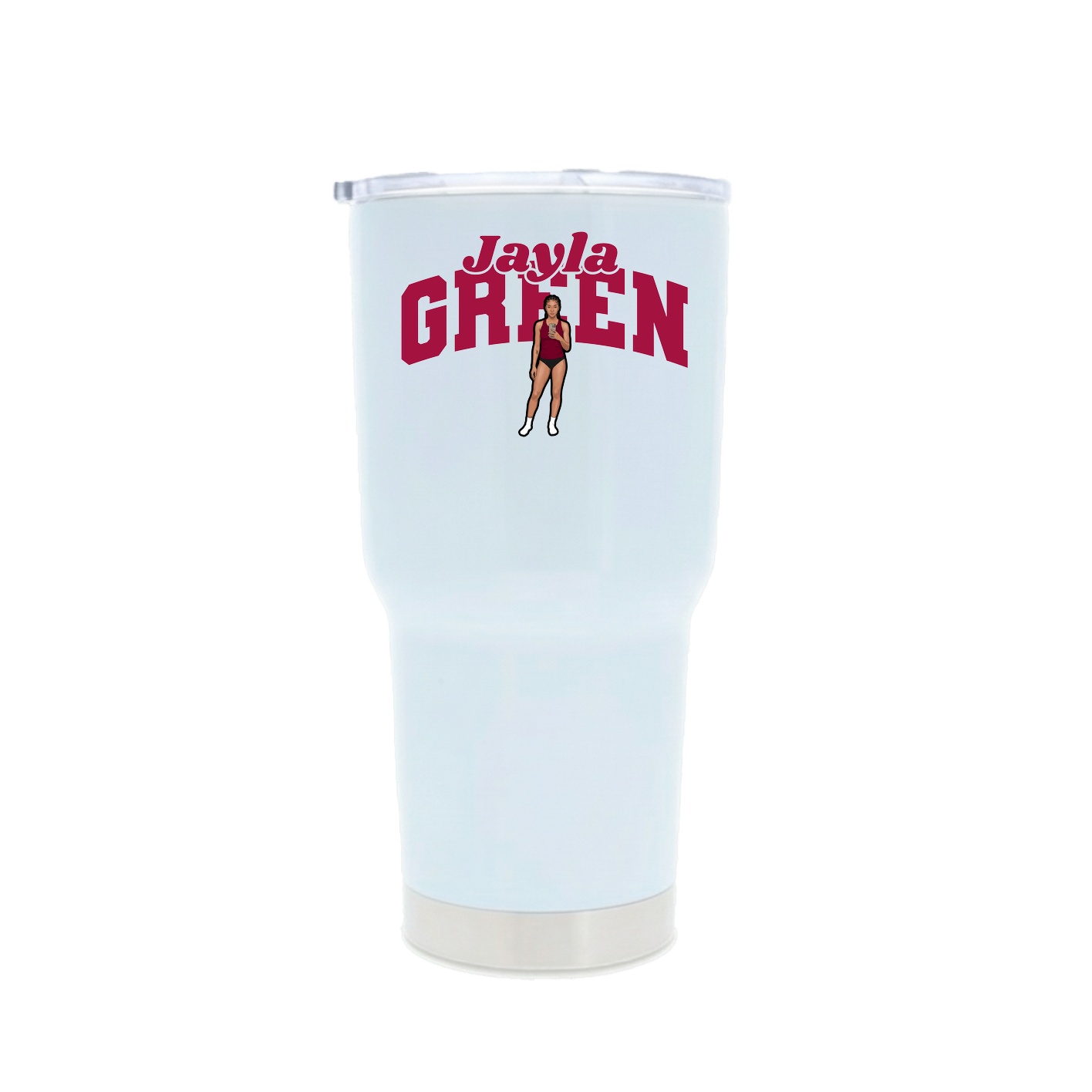 30oz Stainless Steel Tumbler — Signature Arch in White