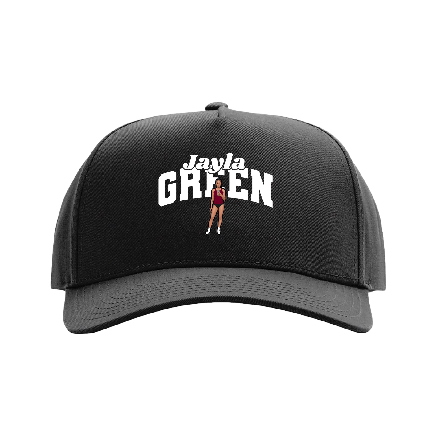 Full Fabric Five-Panel Champ Cap — Signature Arch in Black