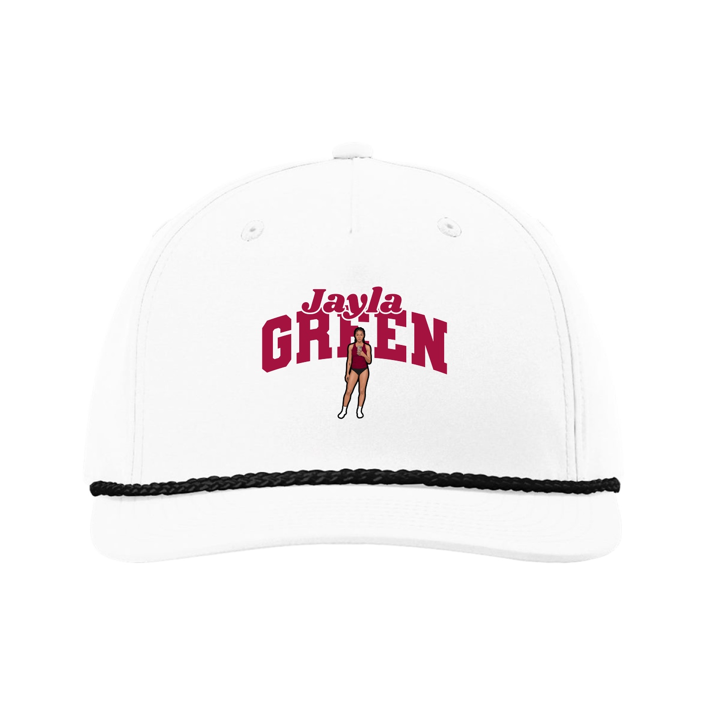 Five-Panel Classic Rope Cap — Signature Arch in White