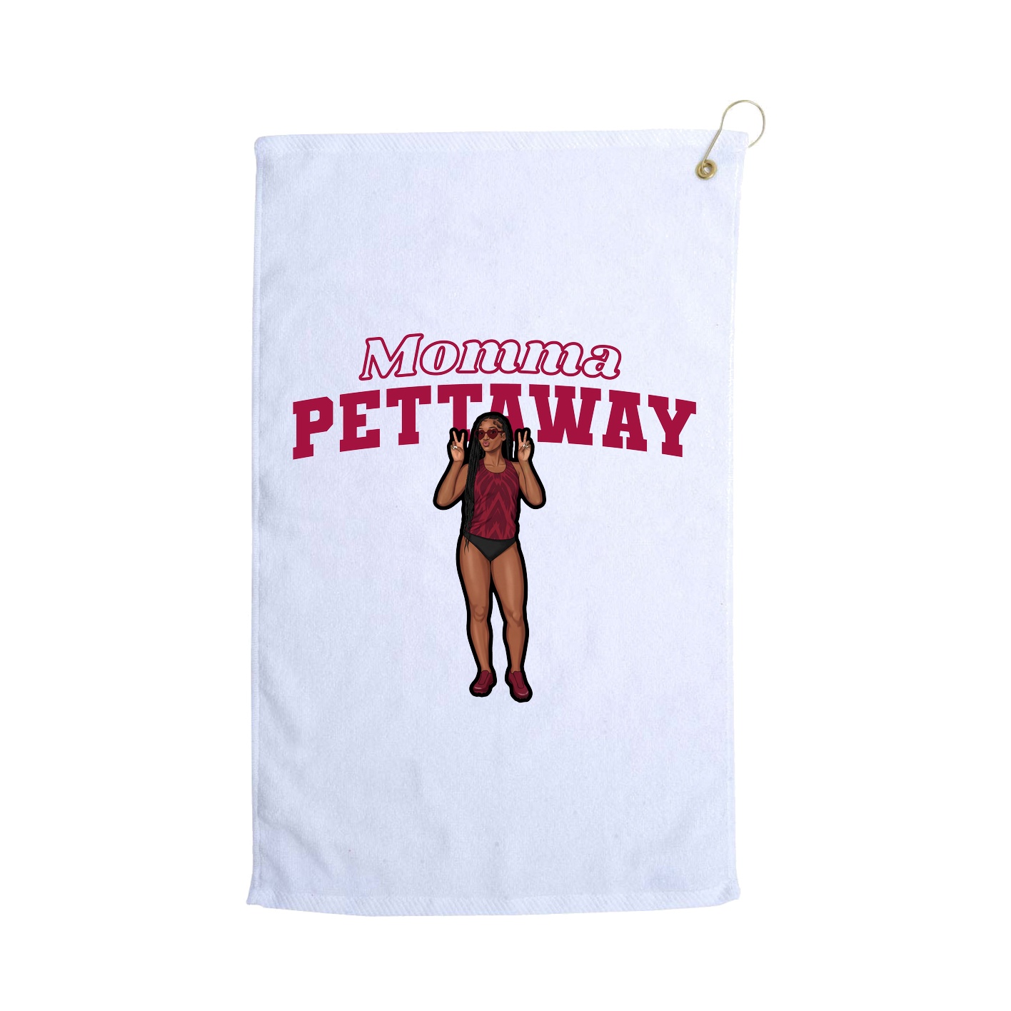 Golf Towel — Mothers Day Block in White