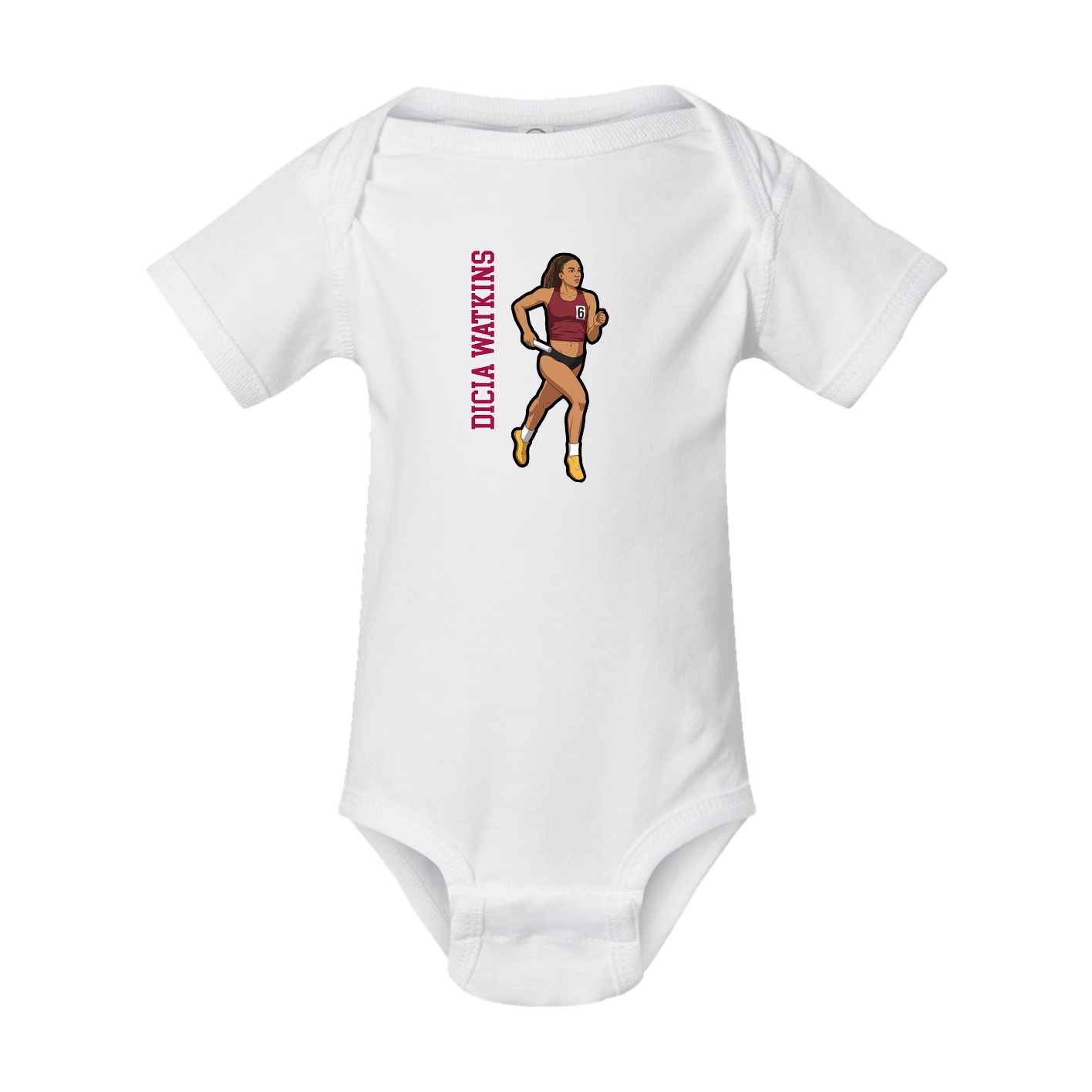 Baby Onesie — Name Vertical in White