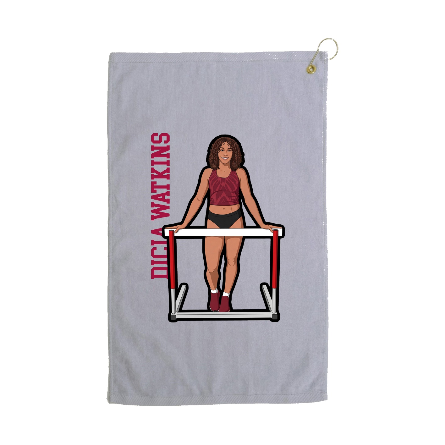 Golf Towel — Name Vertical in Grey