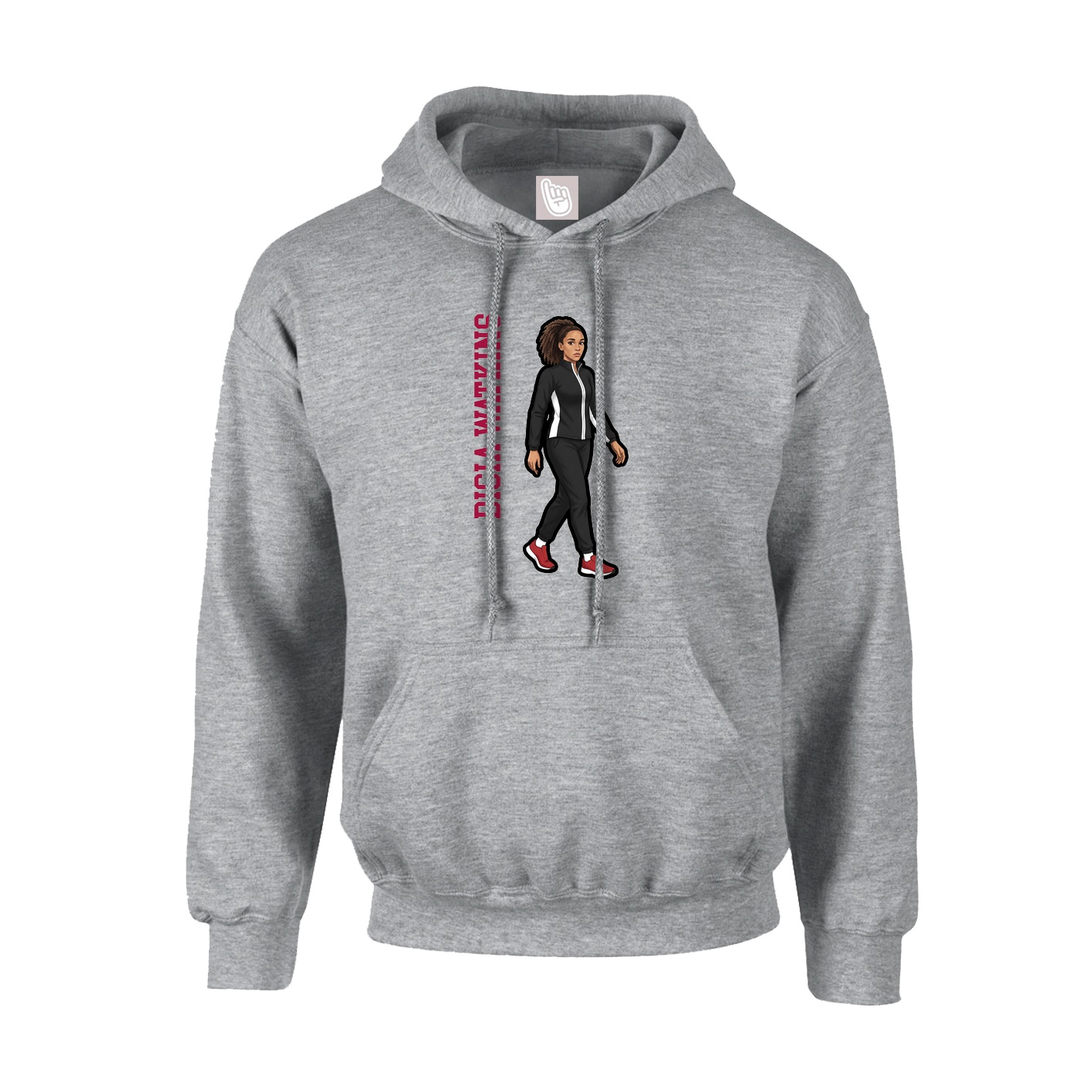 Youth Hoodie — Name Vertical in Grey
