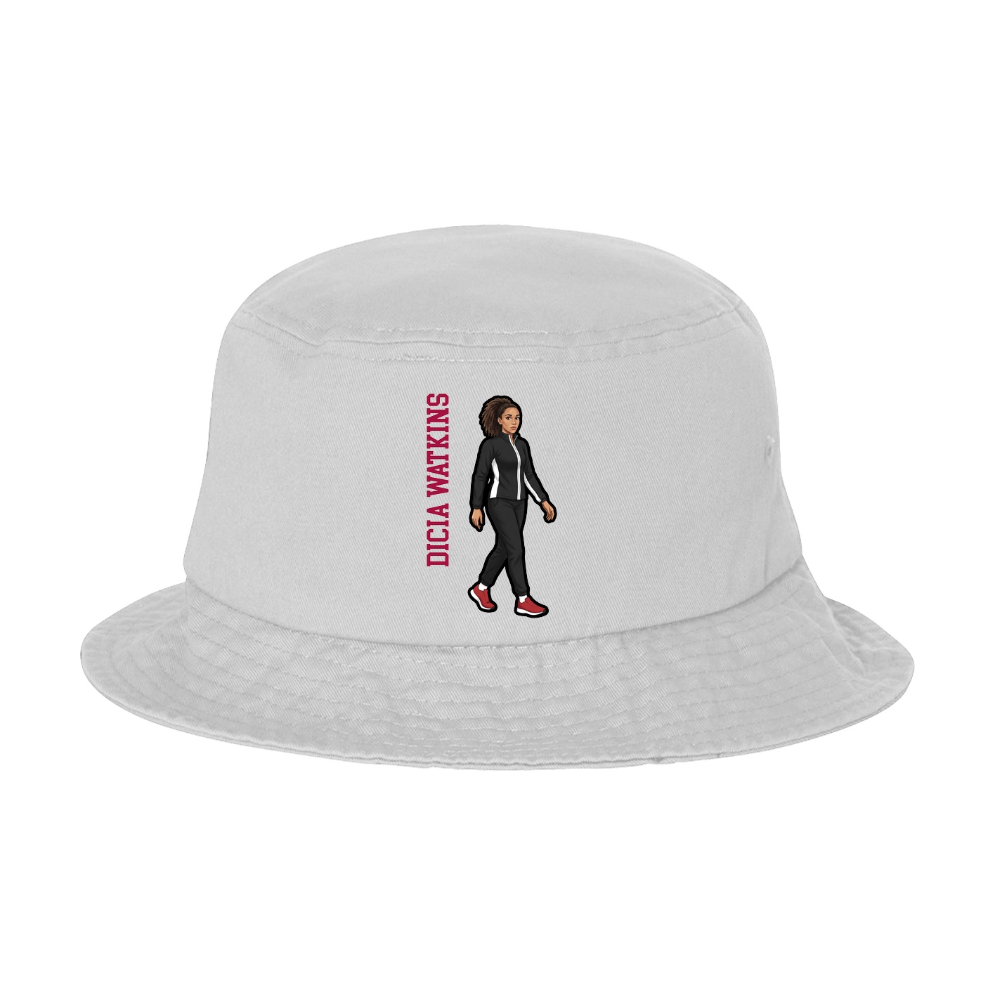 Bucket Cap — Name Vertical in White