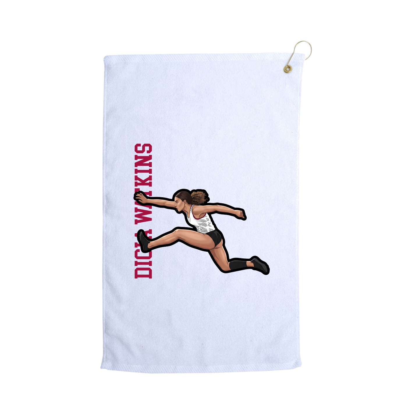 Golf Towel — Name Vertical in White