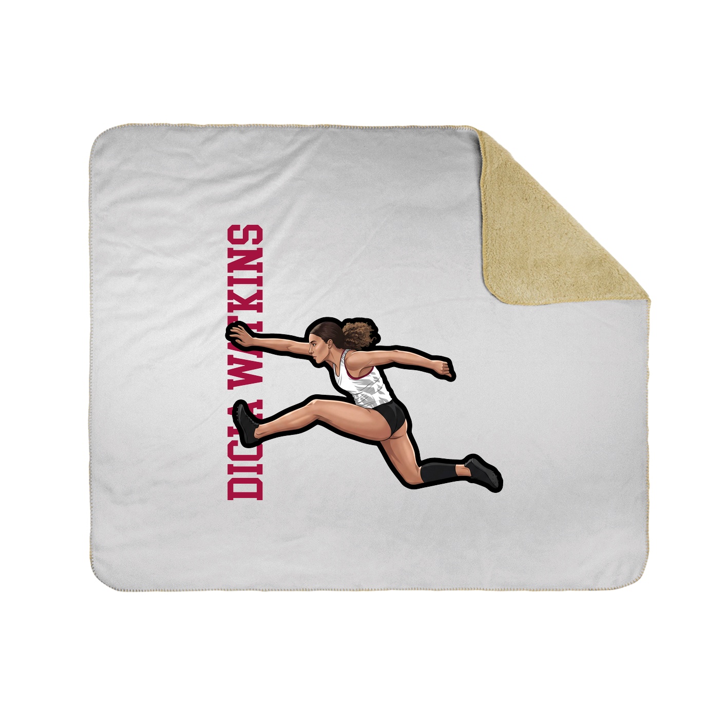 Throw Blanket — Name Vertical in White