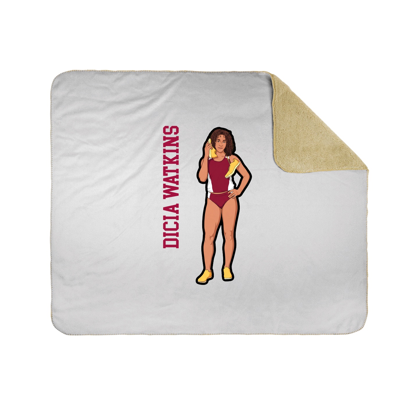 Throw Blanket — Name Vertical in White
