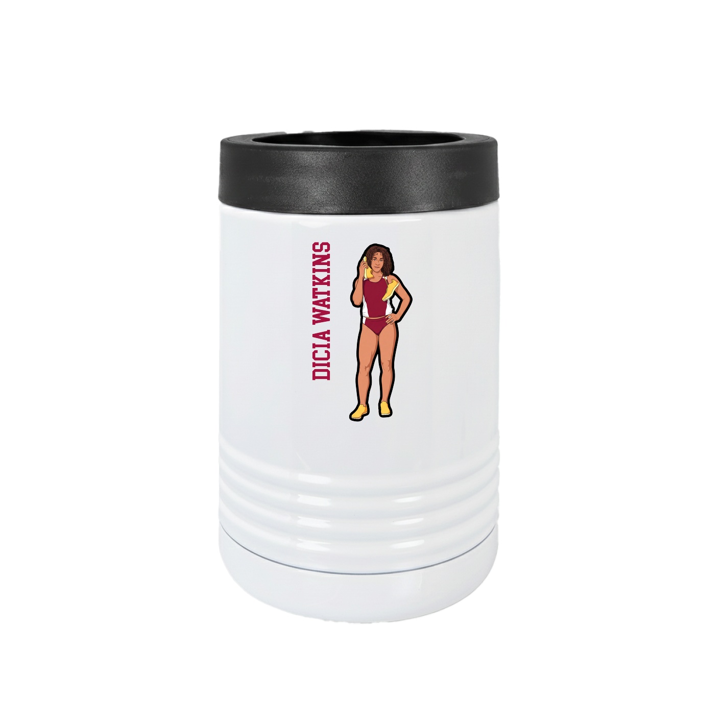 Beverage Holder — Name Vertical in White