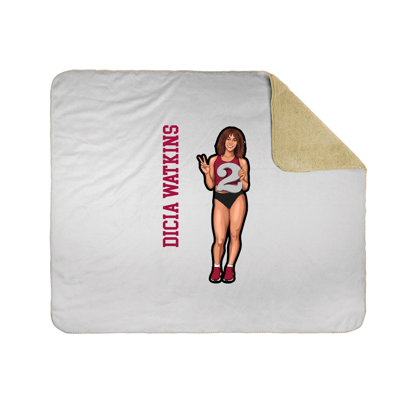 Throw Blanket — Name Vertical in White