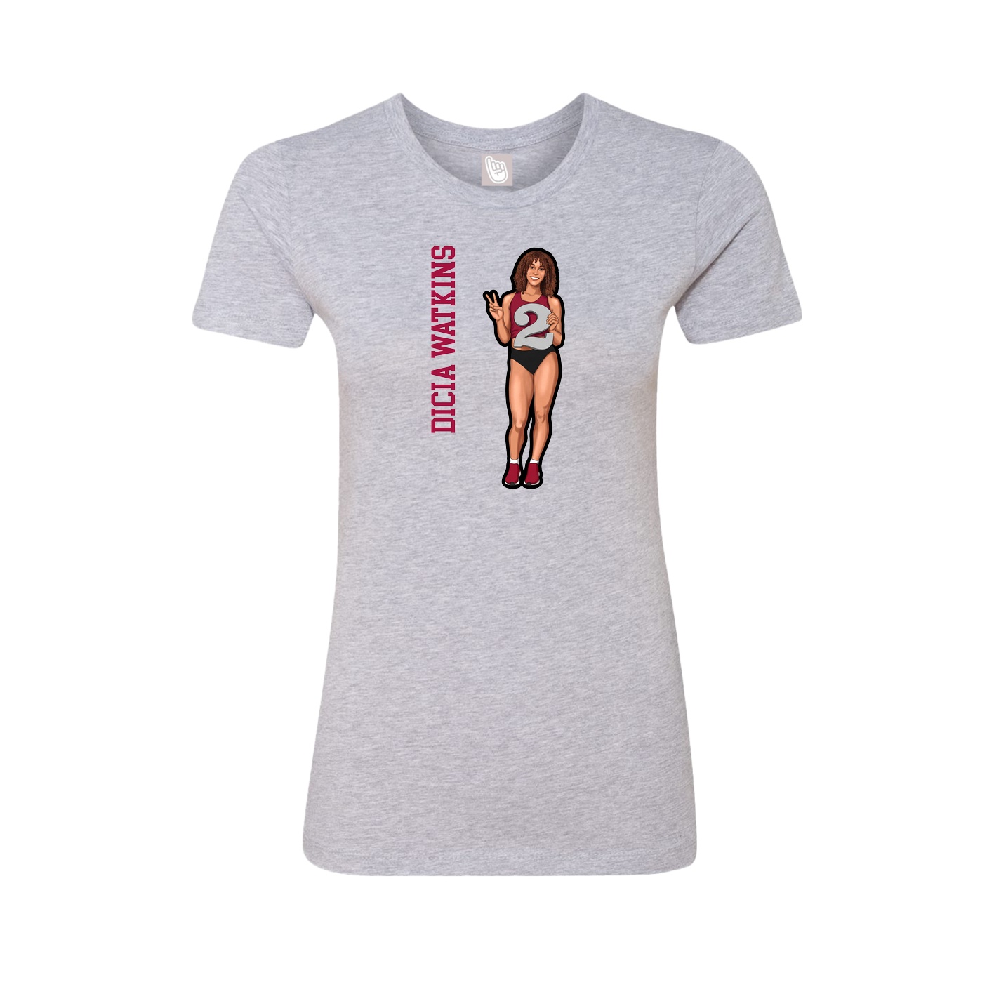 Womens Tee — Name Vertical in Grey