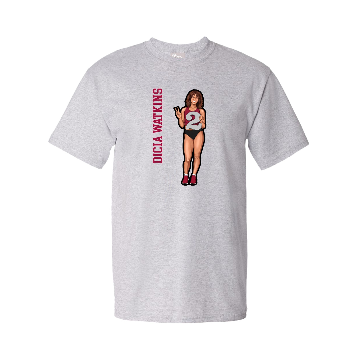 Youth Tee — Name Vertical in Grey
