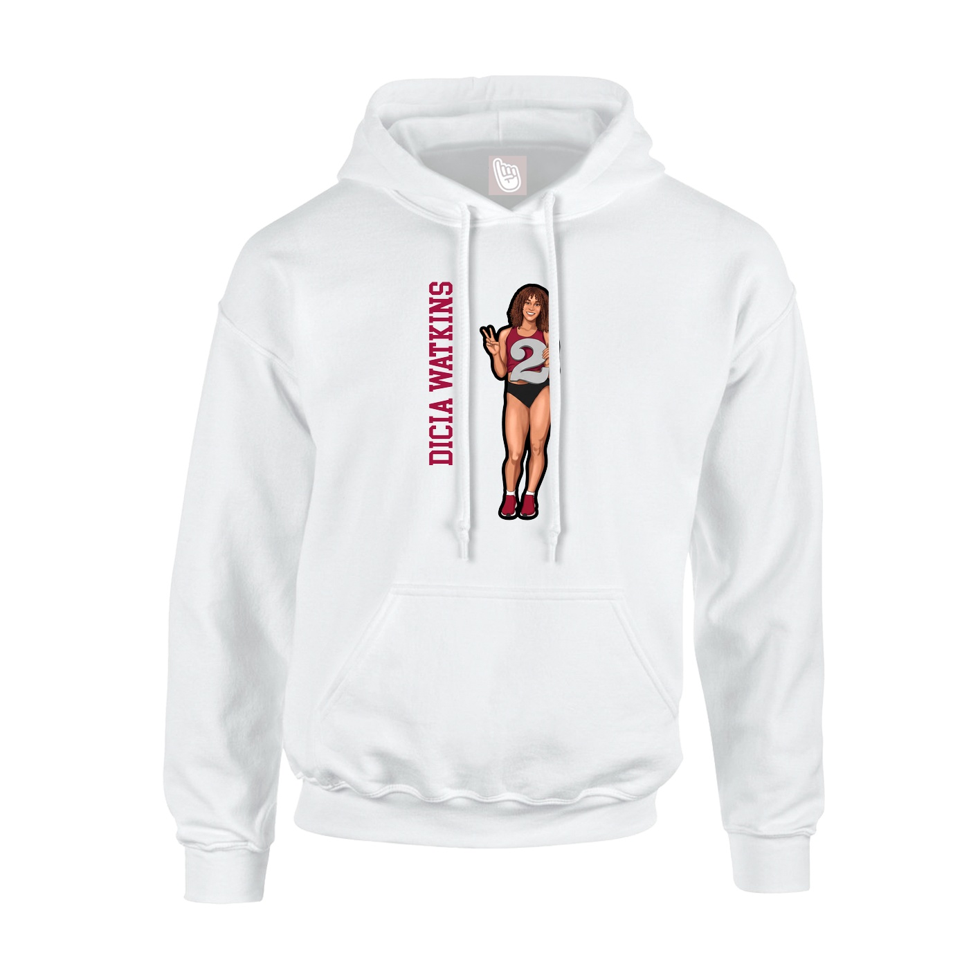 Hoodie — Name Vertical in White