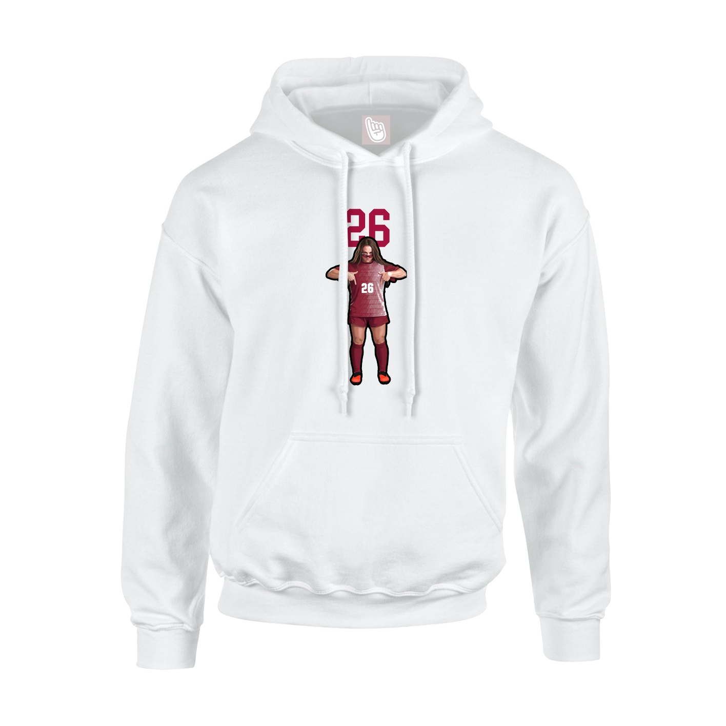 Youth Hoodie — Number Top in White