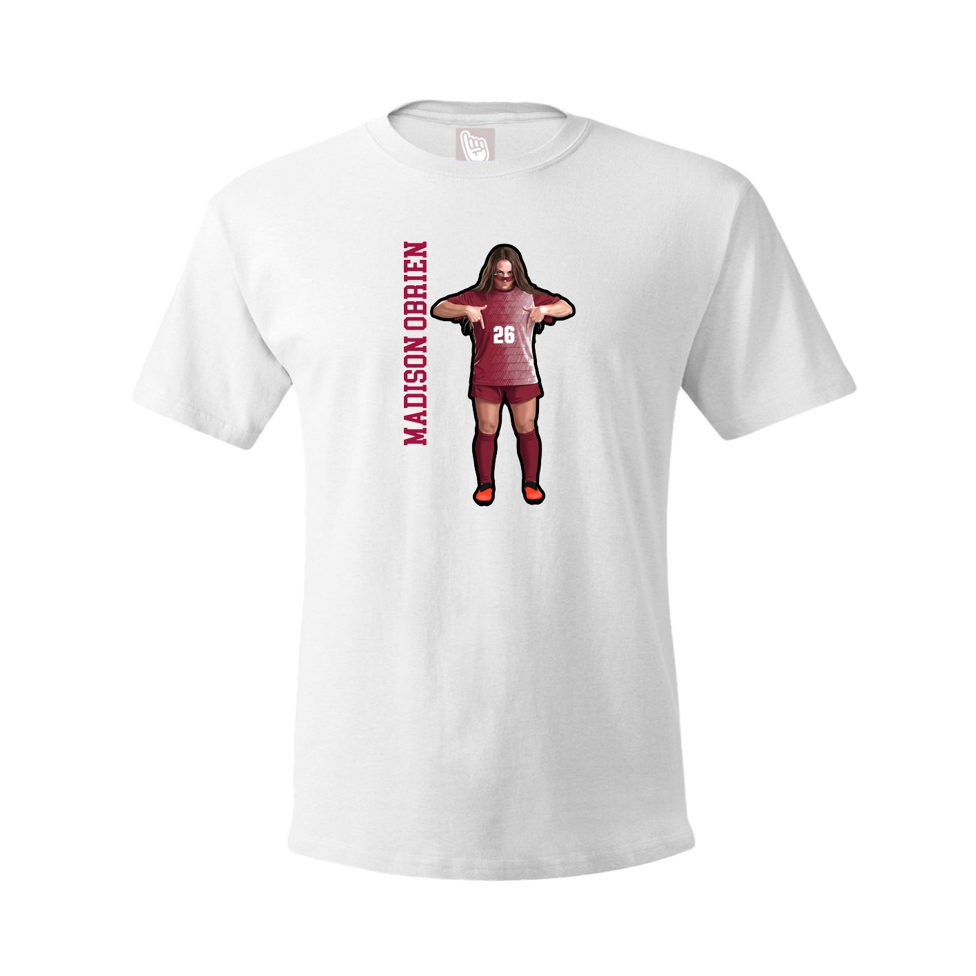 Tee — Name Vertical in White