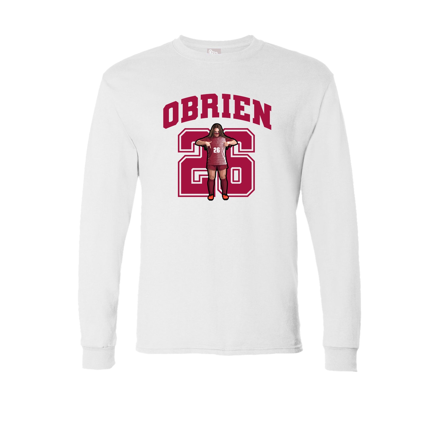 Long Sleeve Tee — Number in White