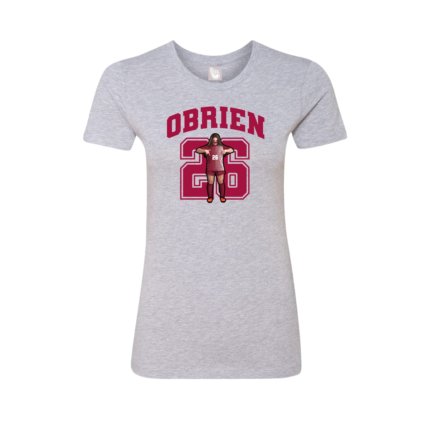 Fitted Women's Tee — Number in Grey