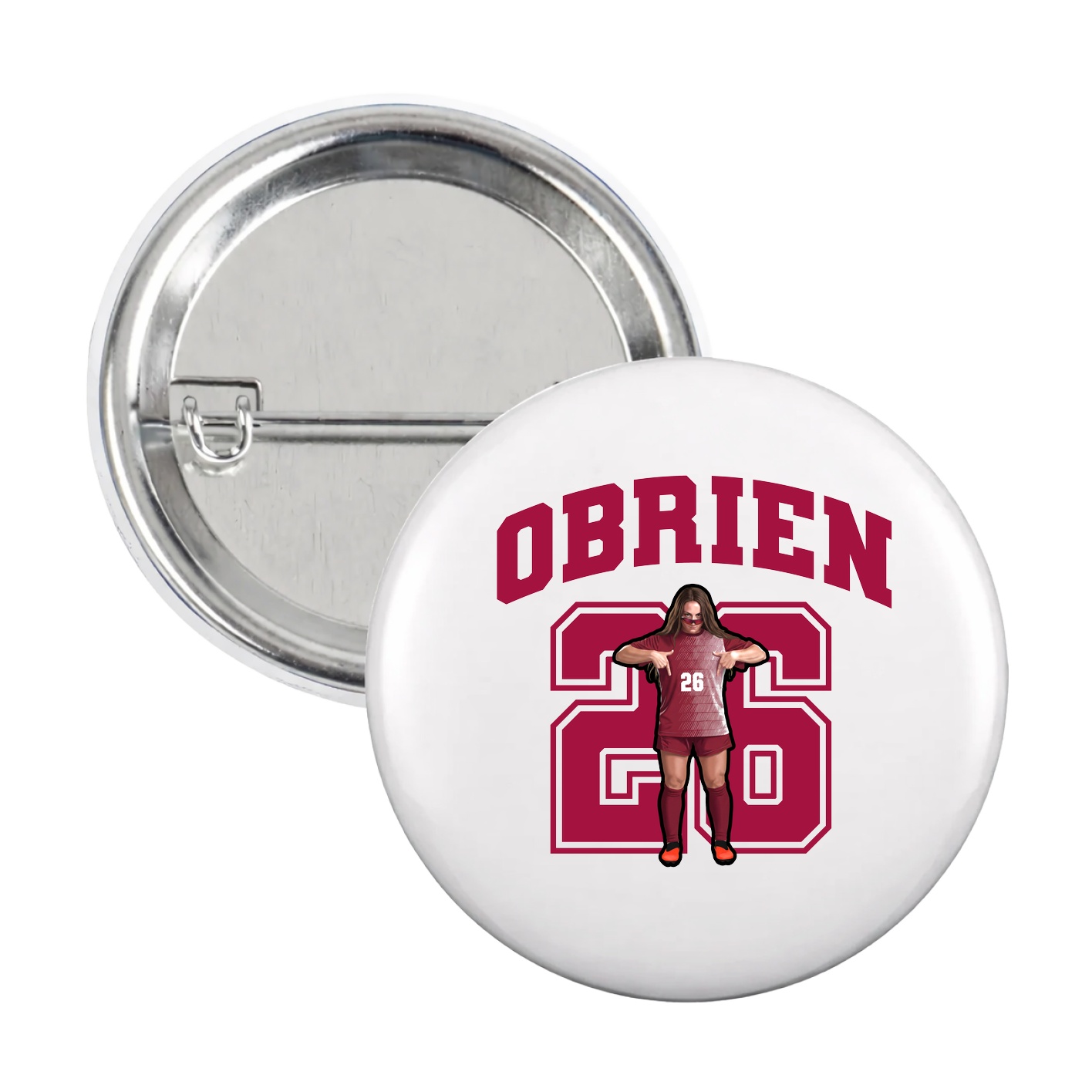 Game Day Button — Number in White