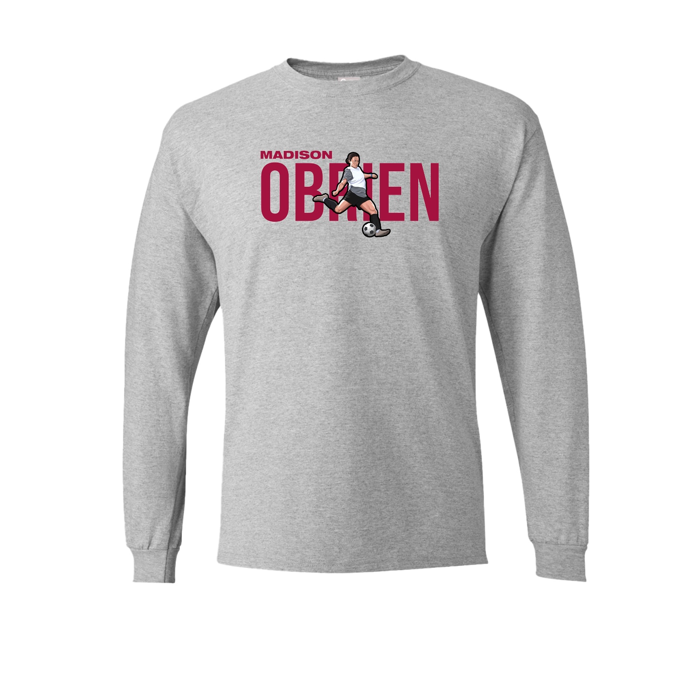 Long Sleeve Tee — Player Name in Grey