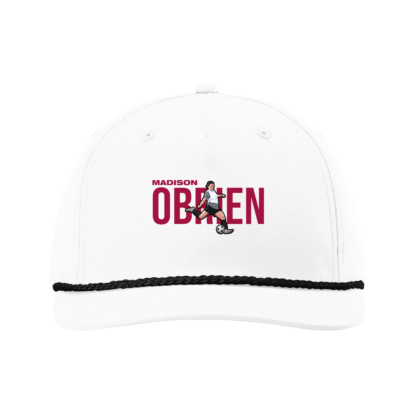 Five-Panel Classic Rope Cap — Player Name in White