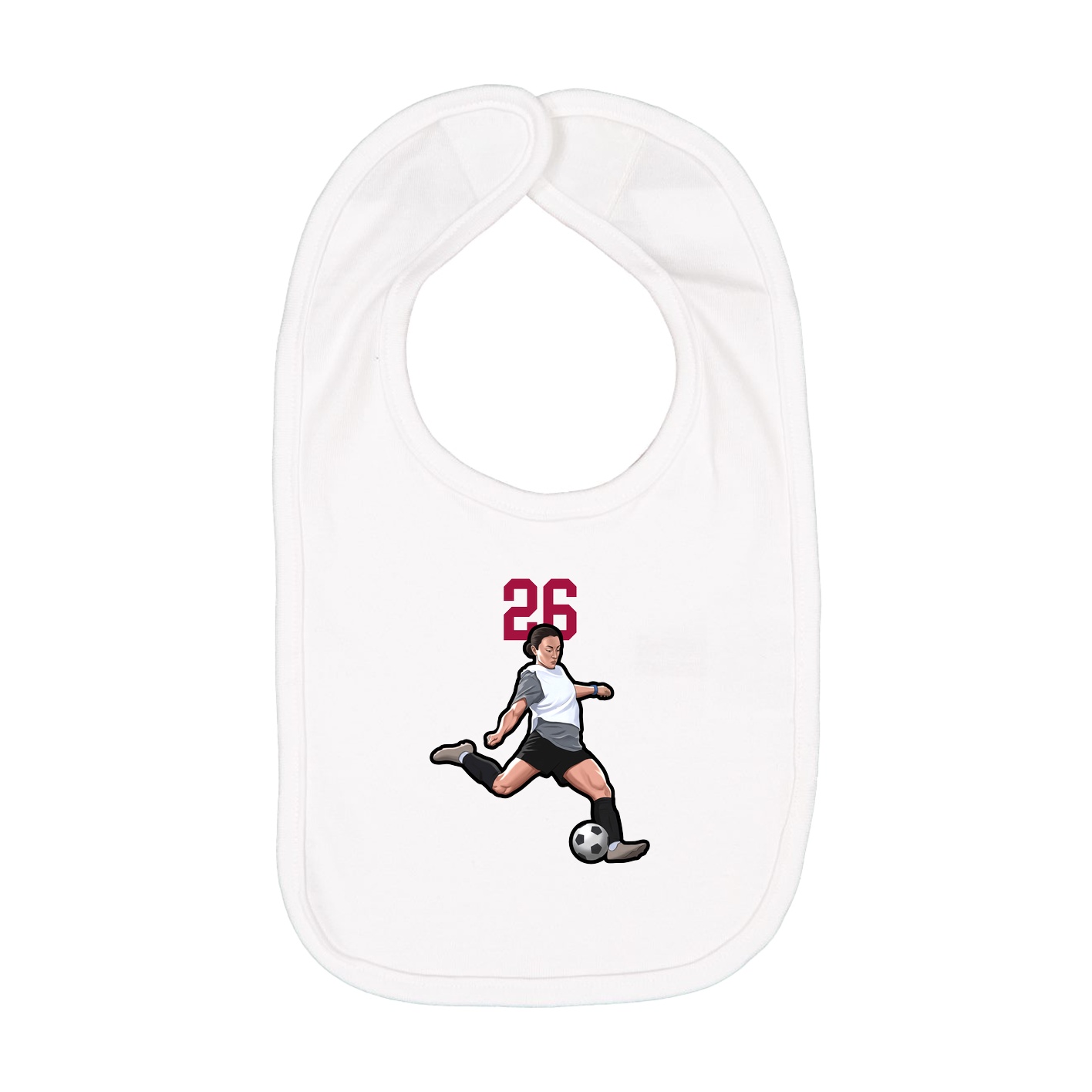Infant Bib — Number Top in White