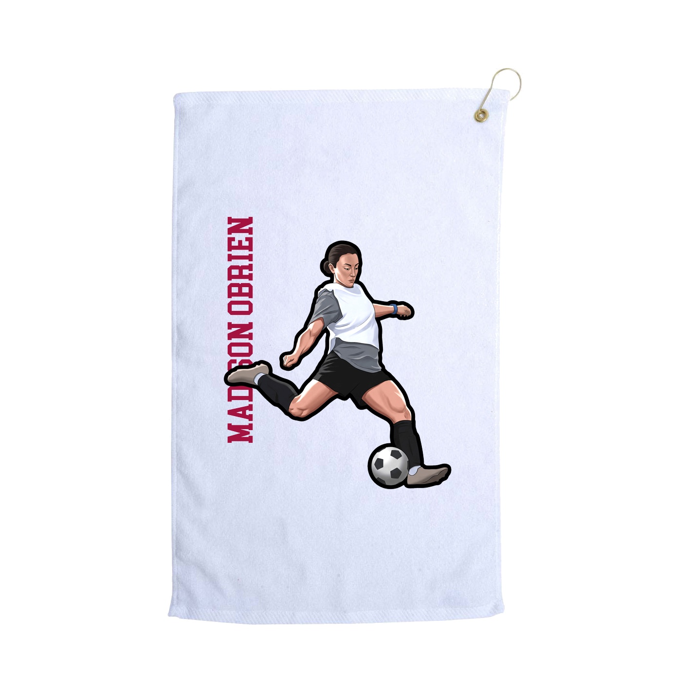 Golf Towel — Name Vertical in White