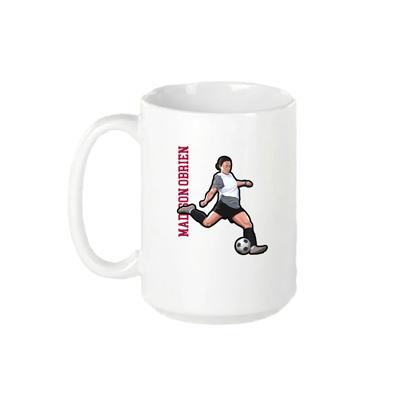 15oz Coffee Mug — Name Vertical in White