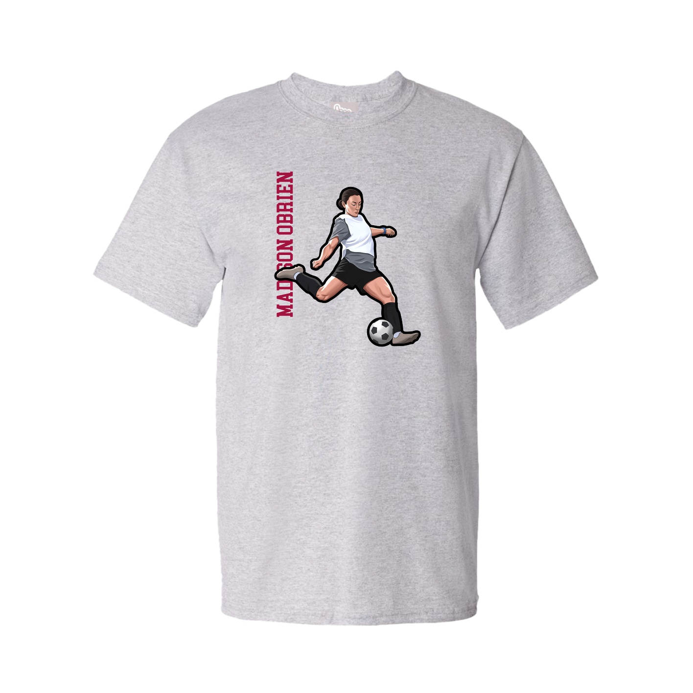 Tee — Name Vertical in Grey