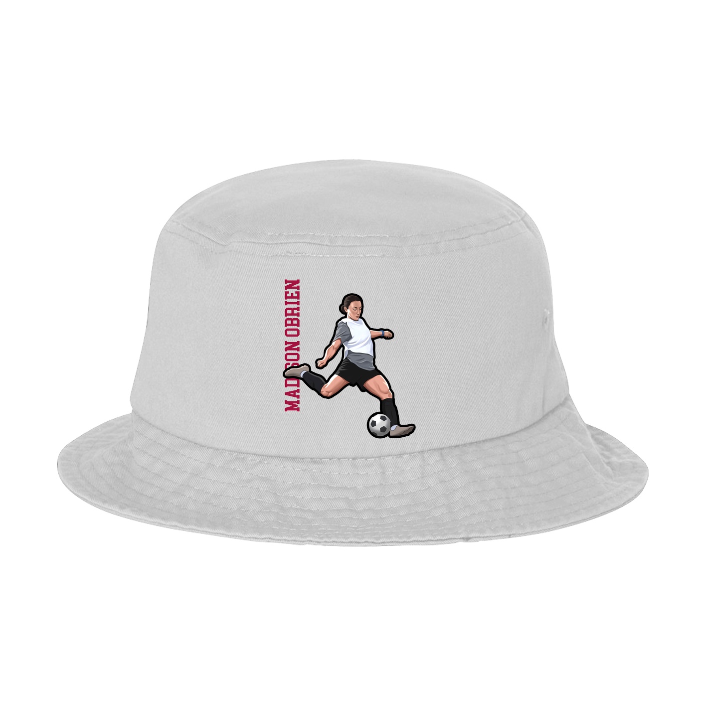 Bucket Cap — Name Vertical in White