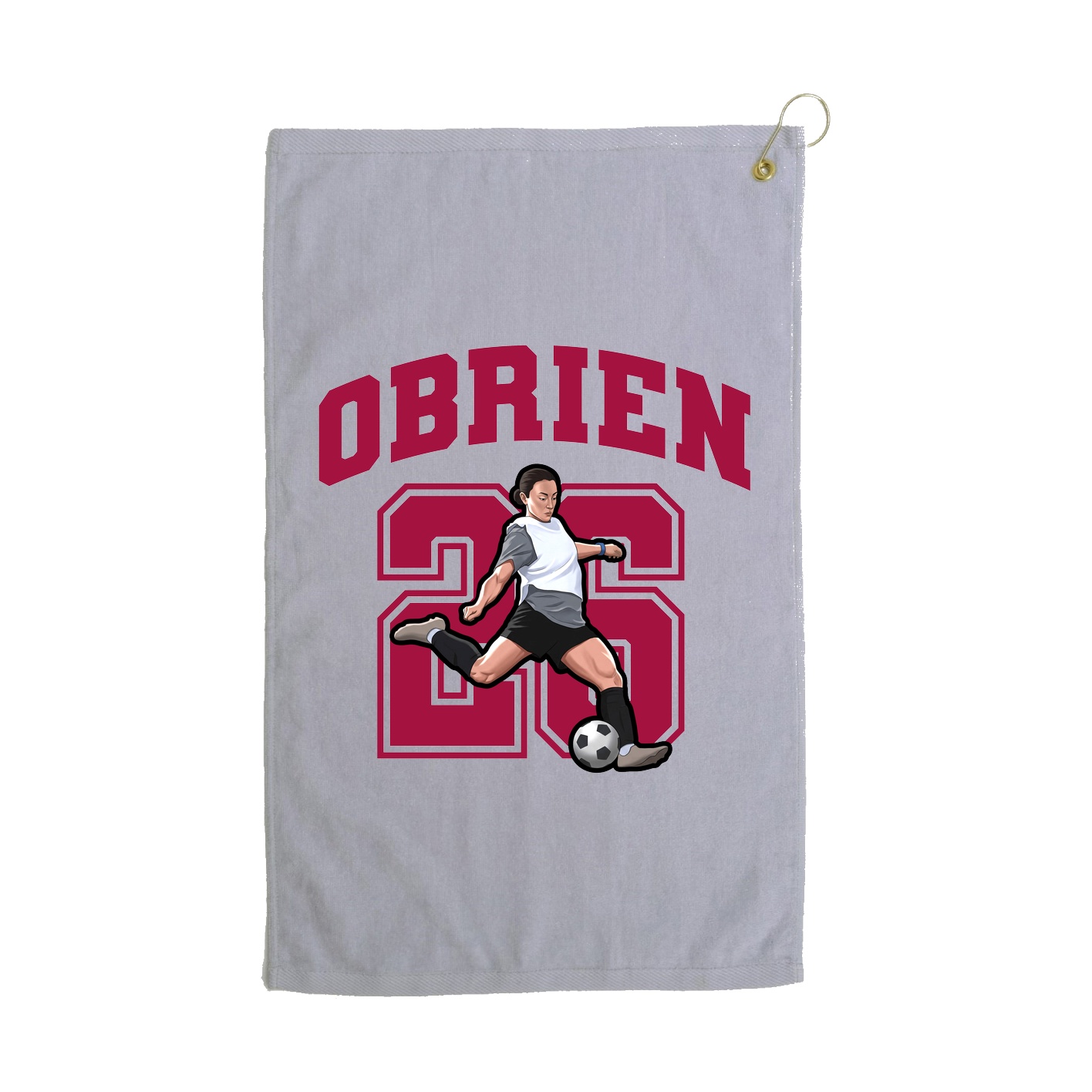 Golf Towel — Number in Grey