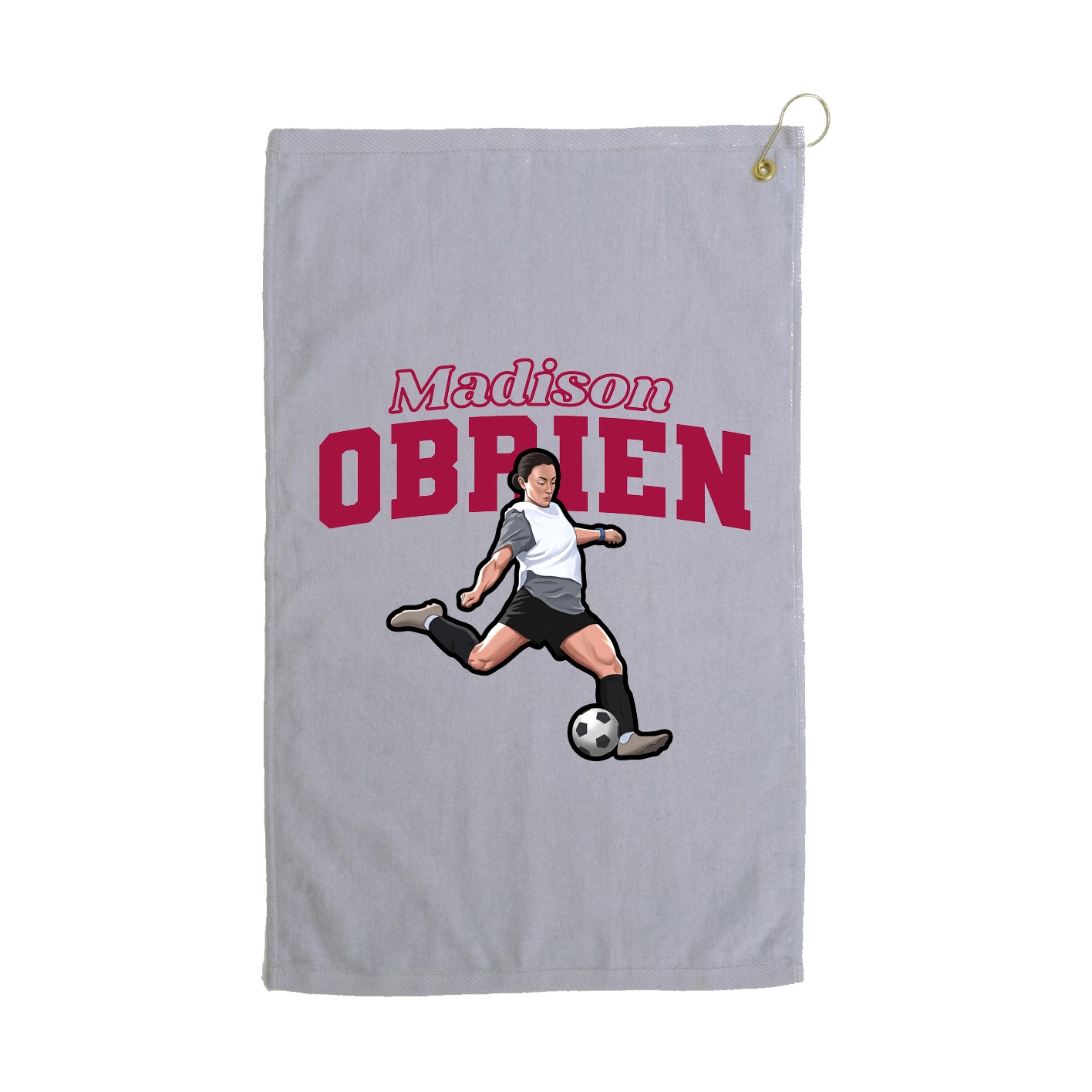 Golf Towel — Name Arch in Grey