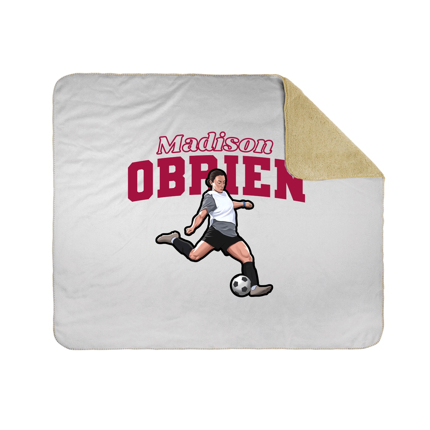 Throw Blanket — Name Arch in White