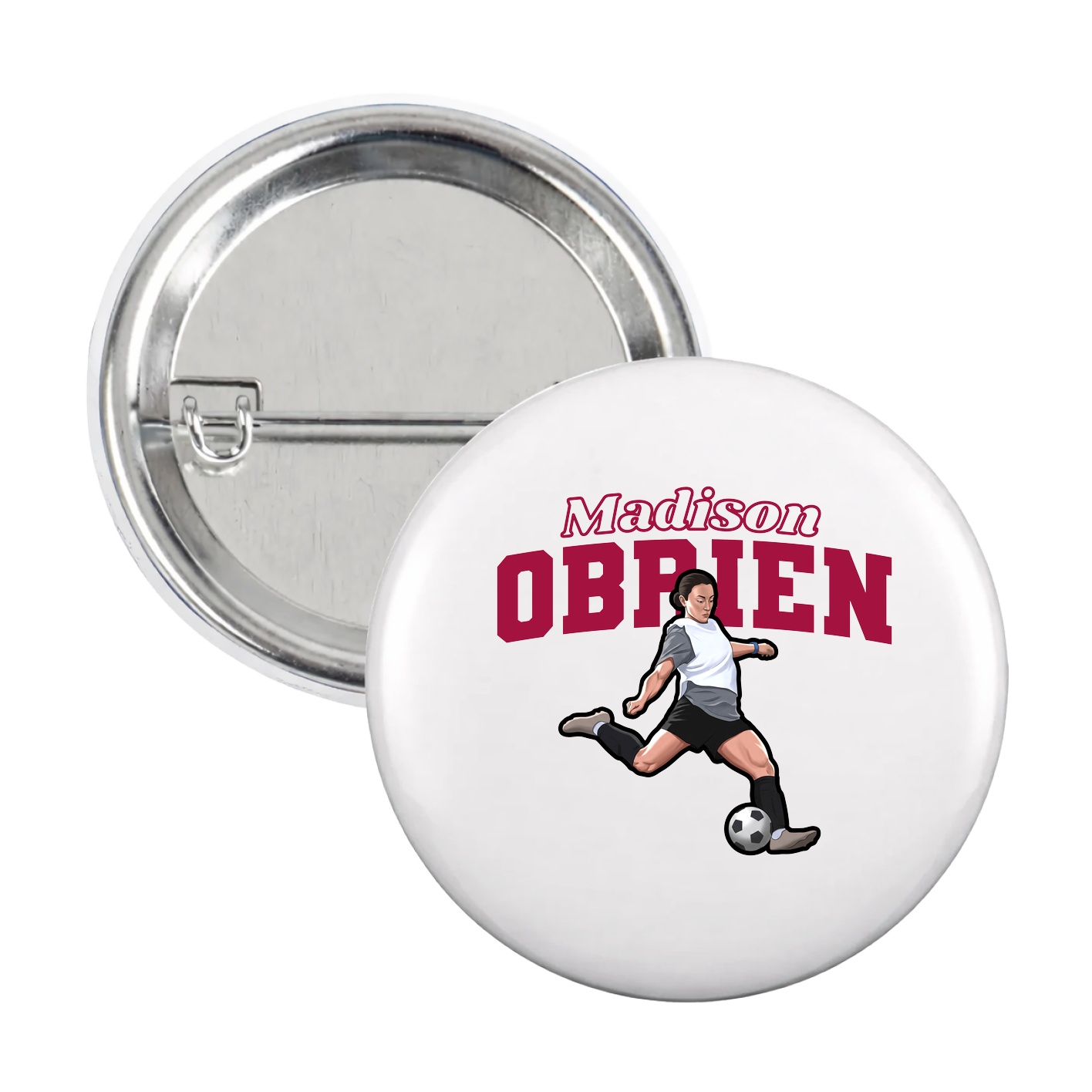 Game Day Button — Name Arch in White