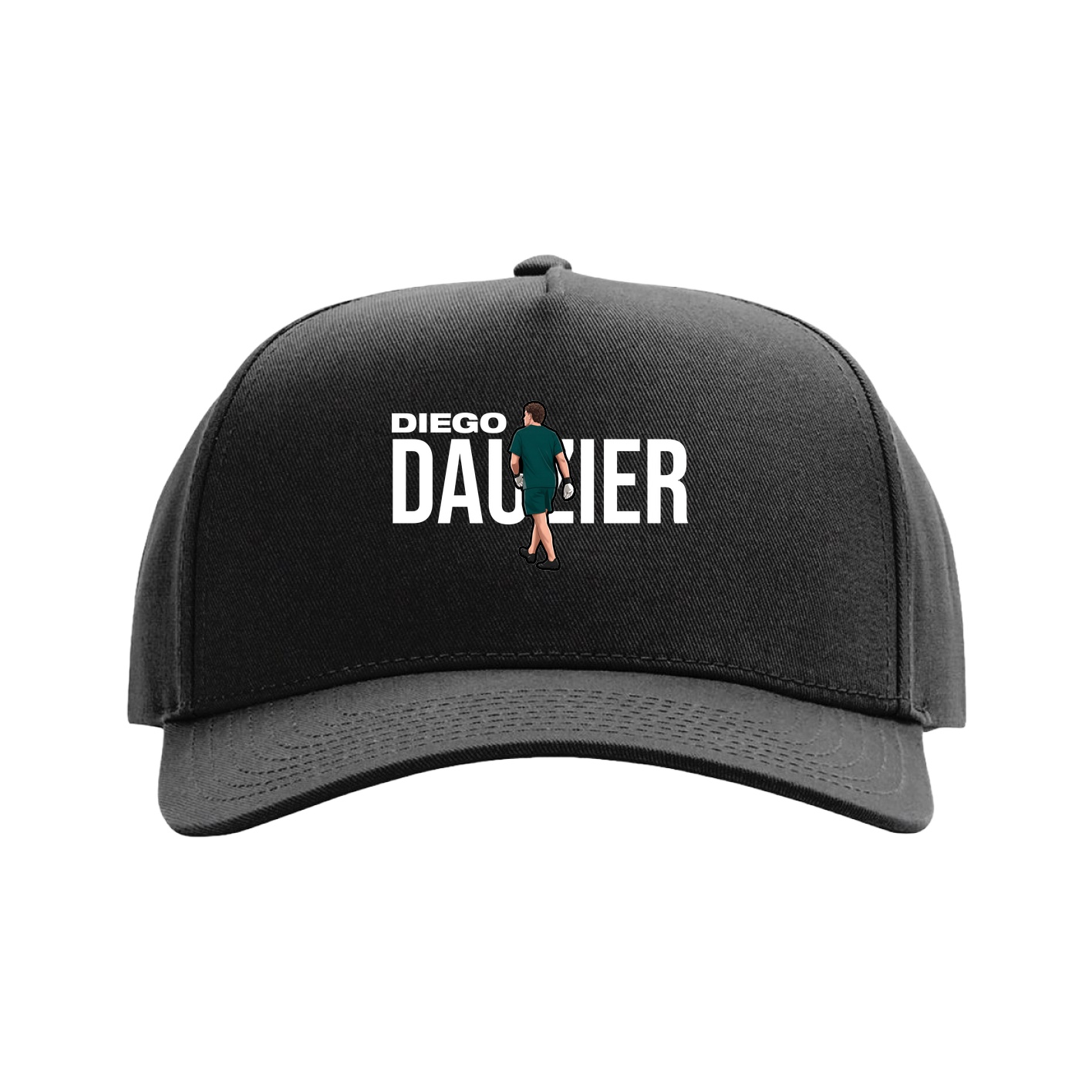 Full Fabric Five-Panel Champ Cap — Player Name in Black