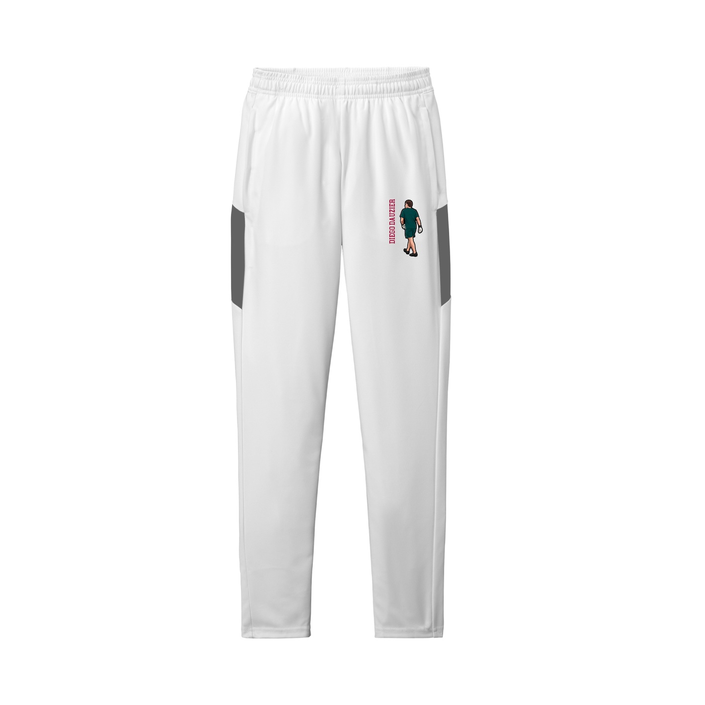 Team Travel Pant — Name Vertical in White/Grey
